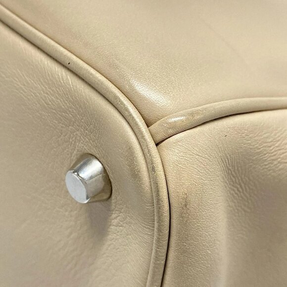 Auth DIOR/ChristianDior Diorissimo - Gray Beige Leather Tote Bag - Picture 4 of 16